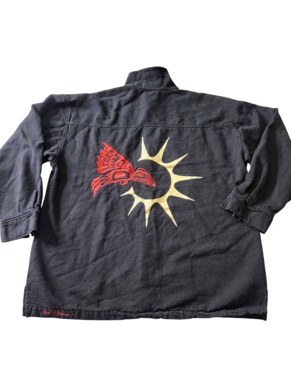 WEK Native American Aztec Twill Work Shirt Vintage 90's Heavy Men Sm Meduim